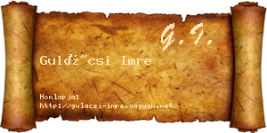 Gulácsi Imre névjegykártya